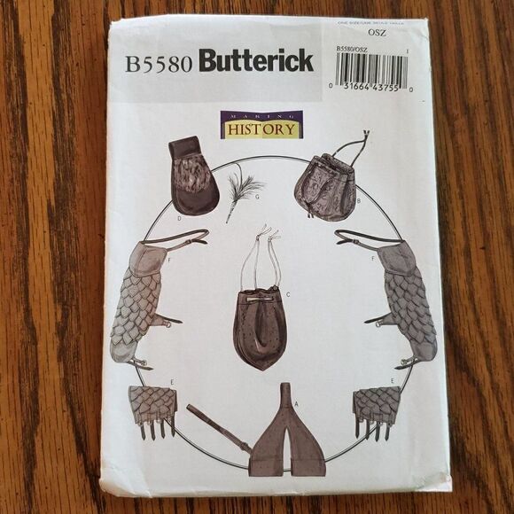 Butterick History Pattern B5580 Uncut Pouch Bracers Sword Holder Shoulder Cover - Picture 2 of 3